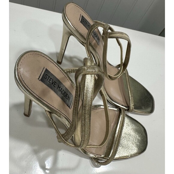 Steve Madden Nectur Strappy Heeled Sandal (Womens) - Gold - Size 8.5 M NYE Party - Picture 3 of 6